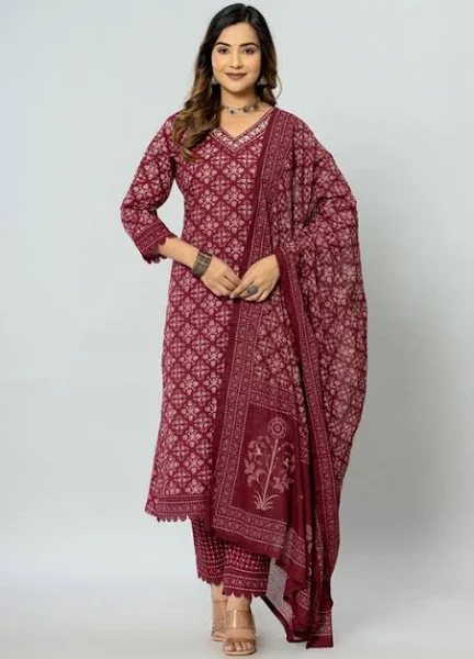 Amayra Women's Kurti Palazzo Dupatta Set